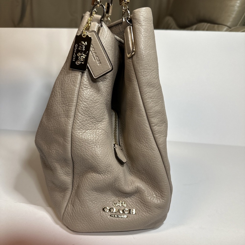 Coach Madison Pebbled Leather Phoebe Shoulder Bag G1461 F34291 Taupe Color - Picture 3 of 14